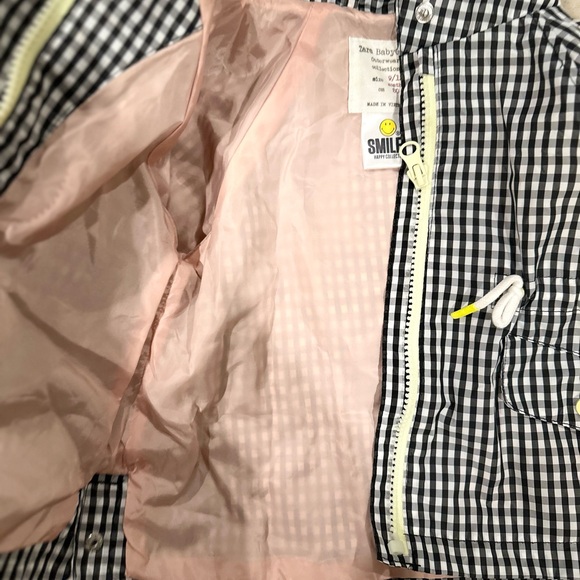 Zara Smiley Happy Collection, Size 9 - 12 Months, Checked Hooded Rain Jacket - Picture 6 of 8